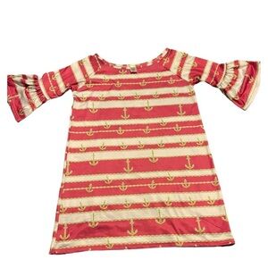 Lexi York ladies tunic/Dress size small pink white green